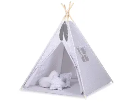 namiot-tipi-dla-dzieci-mata-zawieszki-piora-mini-rozeta-szara