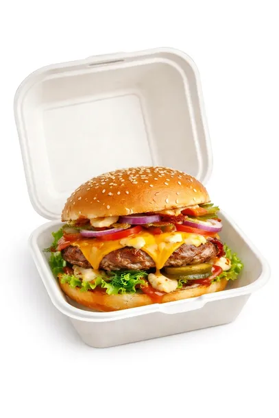 BURGER BOX OPAKOWANIE NA WYNOS PUDEŁKO MENUBOX Zestaw 50szt TRZCINA CUKROWA