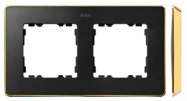 simon-detail-82-ramka-podwojna-detail-select-metal-grafit-podstawa-zlota