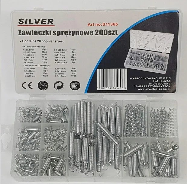 silver-sprezynki-200szt-mix-stan-nowy