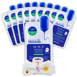 zestaw-koreanskich-masek-n-m-f-do-twarzy-lagodzace-10x27ml-mediheal-opaska
