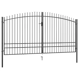 bramka-ogrodzeniowa-stalowa-czarna-400x248-cm-z-kluczami-wys-175-198-cm