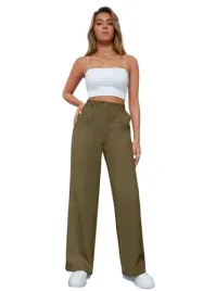 shein-zielone-proste-spodnie-damskie-xl-llr