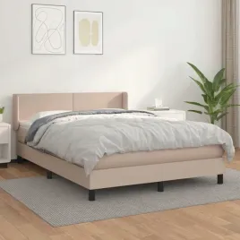 vidaxl-lozko-kontynentalne-z-materacem-cappuccino-ekoskora-140x200cm
