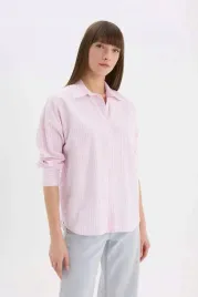 defacto-damska-koszula-rozowo-biala-paski-dlugi-rekaw-2xl-5ga