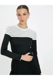 koton-sweter-damski-czarny-z-bialymi-paskami-dlugi-rekaw-xs-5ga