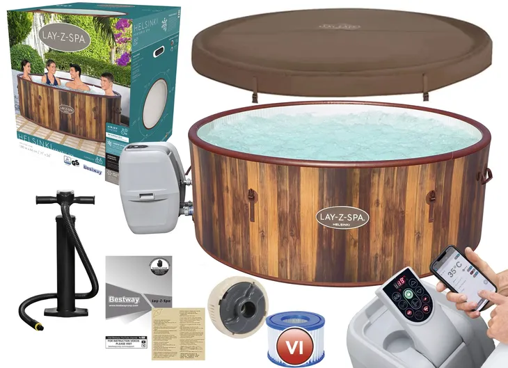 BESTWAY 60025 Ogrodowe SPA 180x66cm Masaż stóp Hydromasaż Pokrywa Wi-Fi