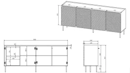 komoda-4d2sz-onda-200x45xh85-zielen