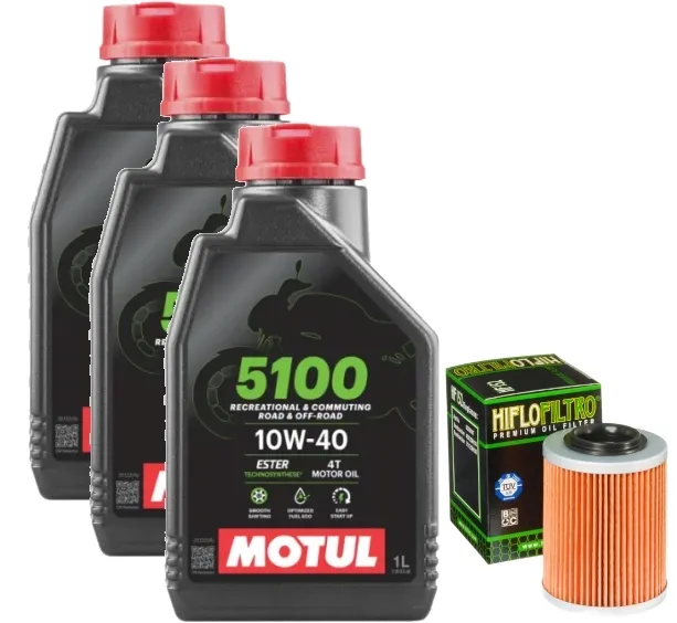 OLEJ MOTUL 5100 10W40 3x1L FILTR HF152 ZESTAW QUAD ATV CF MOTO 400 500 800