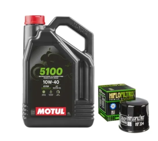 Zestaw serwisowy Olej Motul 5100 10w40 + filtr HF204