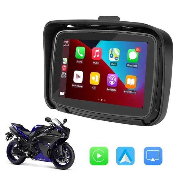 FreedConn nawigacja motocyklowa C5 z bezprzewodowym Car Play i Android Auto