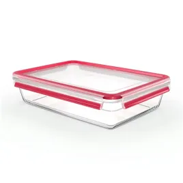 emsa-clip-and-close-glass-food-storage-container-3-0-liters-transparent-red