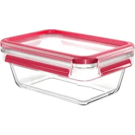 emsa-clip-and-close-glass-food-storage-container-0-85-liters-transparent-red