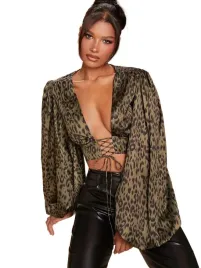 shein-kobiecy-top-ze-sznurowaniem-i-luznymi-rekawami-w-panterke-40-42-1la