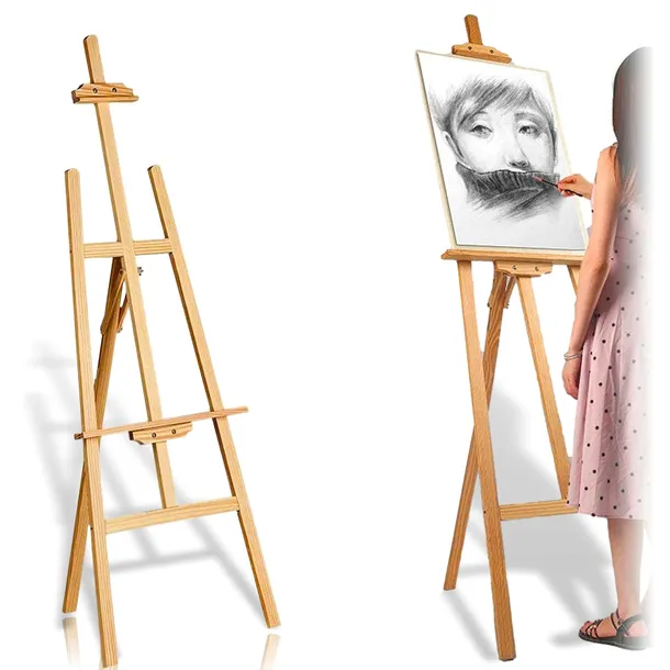 Sztaluga MALARSKA Drewniana TRÓJNÓG 178×63cm REGULOWANA na płótno ML09