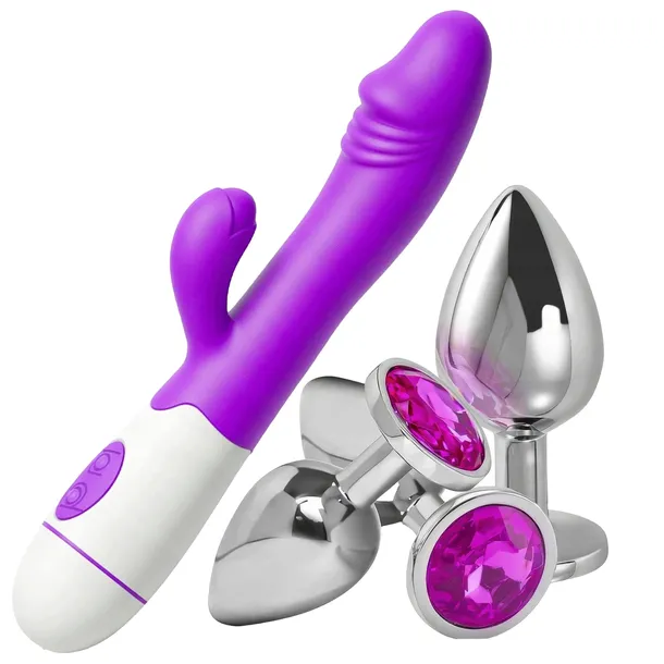 Korek Analny Anal Plug + Wibrator XXL Króliczek Korków Analnych S M L BDSM