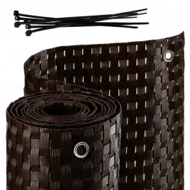 oslona-balkonowa-technorattan-1x4m-brazowa-ciemna-mata-balkon-taras-premium