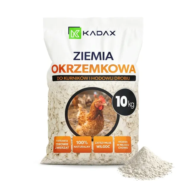 ZIEMIA OKRZEMKOWA 10 KG DIATOMIT DLA KUR NA PTASZYŃCA NATURALNA OGRODU DRÓB