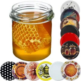 10szt-sloik-350-ml-sloiki-na-miod-przetwory-dzem-zakretki-wieczka-fi-82
