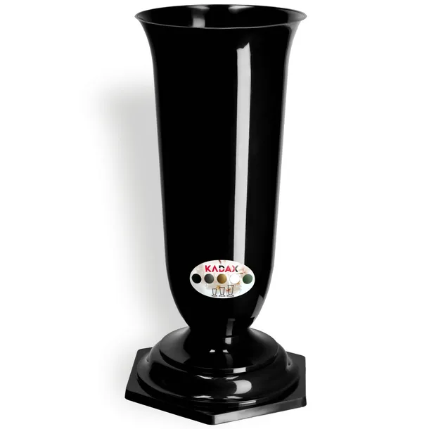 WAZON FLAKON KWIATY NAGROBNY CMENTARZ NAGROBEK WKŁAD PODSTAWKA CZARNY 37cm