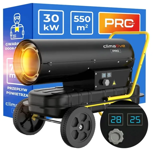 Nagrzewnica olejowa 30 kW OH-30 PRO termostat LCD zbiornik paliwa 22L +koła
