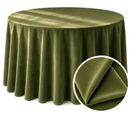 obrus-okragly-welurowy-320cm-lesna-zielen-khaki