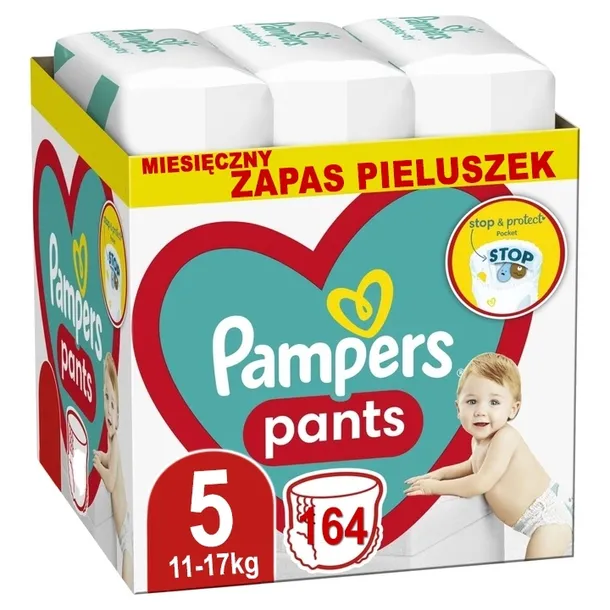 PAMPERS PANTS 5 ROZMIAR PIELUCHOMAJTKI DLA DZIECI 11-17kg GIGA ZAPAS 164szt