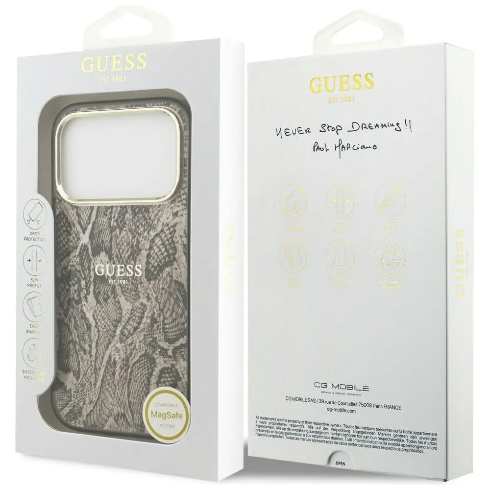 etui-guess-python-pattern-magsafe-do-iphone-17-pro-brazowy