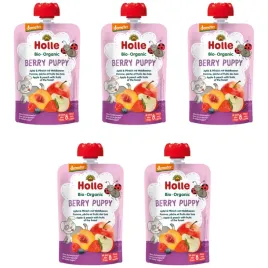 holle-mus-jagodowy-jablko-brzoskwinia-owoce-lesne-bio-vegan-5x100-g