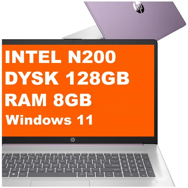 Laptop HP 17-cn Intel N200 8GB 128GB UFS Intel UHD 17,3” HD+ W11 Fioletowy