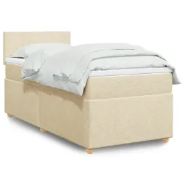 vidaxl-lozko-kontynentalne-z-materacem-kremowe-tkanina-100x200-cm
