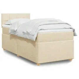 vidaxl-lozko-kontynentalne-z-materacem-kremowe-tkanina-100x200-cm