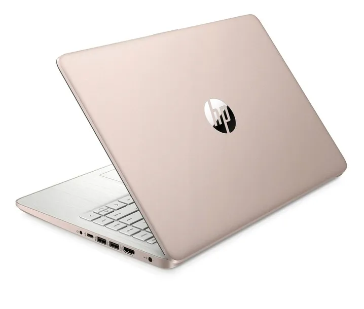 Różowy Laptop edukacyjny HP 14 Intel N4120 8GB 128GB eMMC Win 11 na komunie