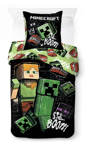 POŚCIEL MŁODZIEŻOWA DZIECIĘCA 140x200 GAMER GRA MINECRAFT ALEX STEVE