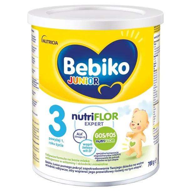 Bebiko Junior Nutriflor Expert 3 Mleko Powyżej 1 Roku Odżywcza Formuła 700g