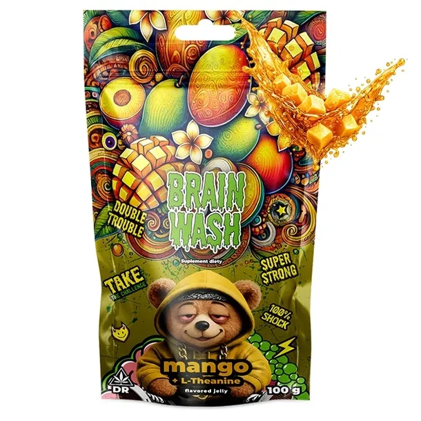Żelki konopne olejek olej CBD Brain Wash MANGO Green Relax & Chill Out 100g