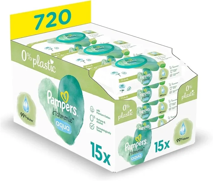 Chusteczki Nawilżane Pampers Harmonie Aqua (15 x 48) 720szt - Psi Patrol
