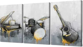 plakat-muzyczny-3-czesci-obraz-na-plotnie-gitara-fortepian-vintage
