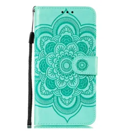 etui-meikonst-do-redmi-9c-zielona-mandala-luksusowe-skorzane
