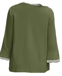 damska-bluzka-zielona-rekaw-3-4-paski-xl