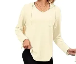 bluza-damska-waflowa-kaptur-v-neck-kieszenie-casual-m