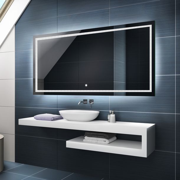 Lustro łazienkowe LED z włącznikiem dotykowym 90x80cm Barwa Zimna L15