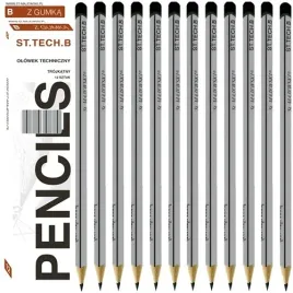 olowek-techniczny-trojkatny-b-z-gumka-lakier-drewniane-st-tech-12-sztuk