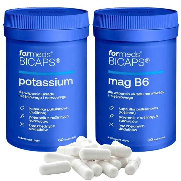Mag B6 60k BICAPS + Potas 60k BICAPS ForMeds serce, zmęczenie, skurcze