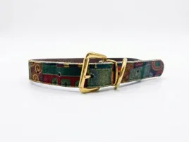 obroza-skorzana-zielona-mozaika-25cm-60-cm
