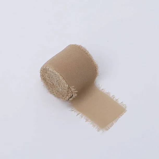 Wstążka florystyczna - Szyfon - Beżowy - Rolka 4cm x 4,5m