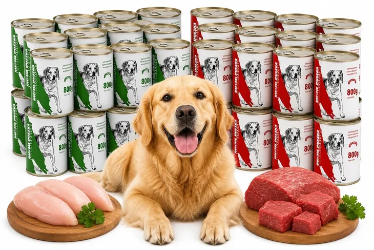 Mokra karma dla psa 30 x 800g Puszka Wielkopolska mix smaków 24kg