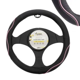 pokrowiec-na-kierownice-37-39-cm-skora-naturalna-czarno-rozowy