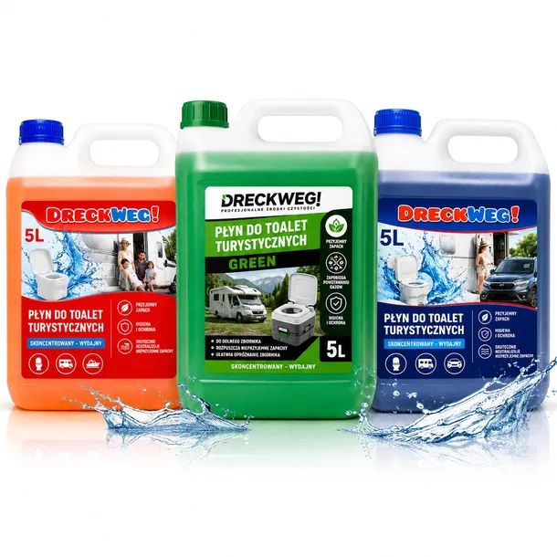 Koncentrat do Toalet Turystycznych 3x5L Green Blue Red DRECKWEG
