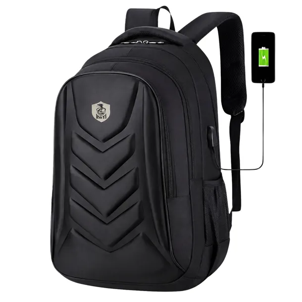 PLECAK MĘSKI DO PRACY SZKOŁY MIEJSKI WODOODPORNY USB CZARNY